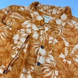 Panama Jack Men’s 3XL Hawaiian Orange and Cream‎ Short Sleeve Button Up Shirt